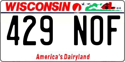 WI license plate 429NOF