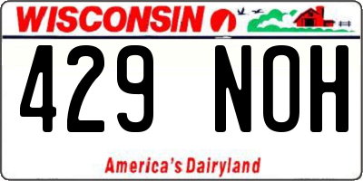 WI license plate 429NOH