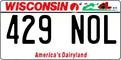 WI license plate 429NOL