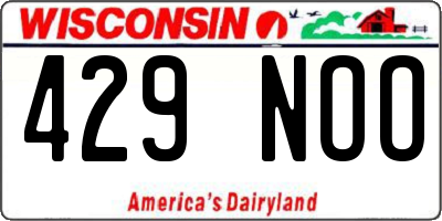 WI license plate 429NOO