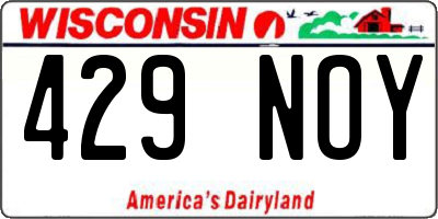 WI license plate 429NOY