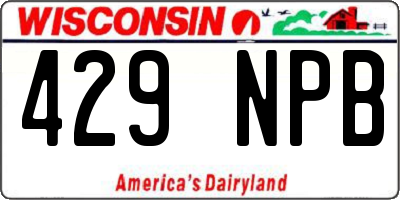 WI license plate 429NPB
