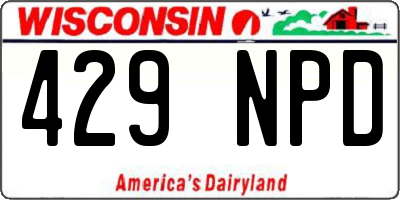 WI license plate 429NPD