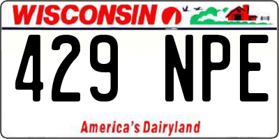 WI license plate 429NPE