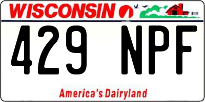 WI license plate 429NPF