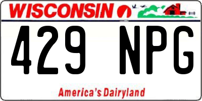 WI license plate 429NPG