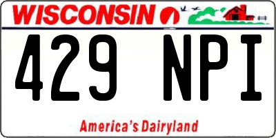 WI license plate 429NPI