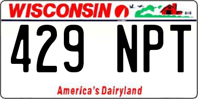 WI license plate 429NPT
