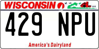 WI license plate 429NPU