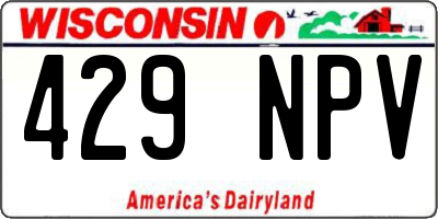 WI license plate 429NPV