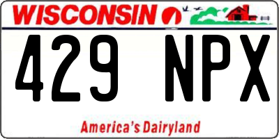 WI license plate 429NPX