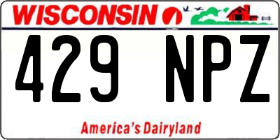 WI license plate 429NPZ