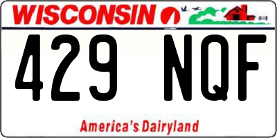 WI license plate 429NQF