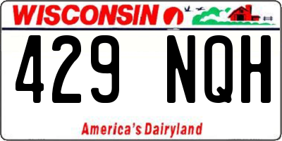 WI license plate 429NQH