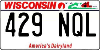 WI license plate 429NQL
