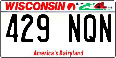 WI license plate 429NQN