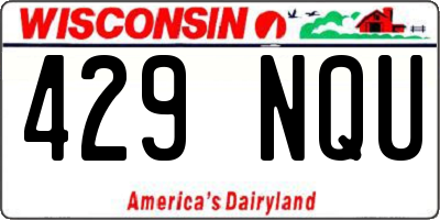 WI license plate 429NQU