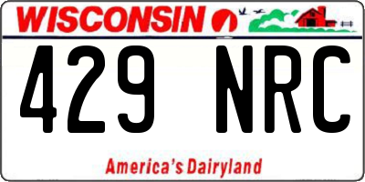 WI license plate 429NRC
