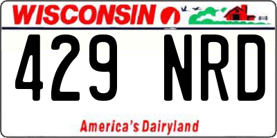 WI license plate 429NRD