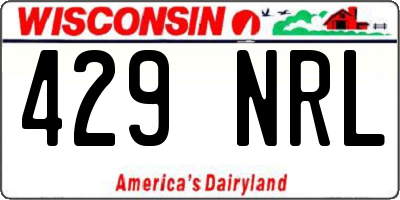 WI license plate 429NRL
