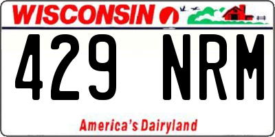 WI license plate 429NRM