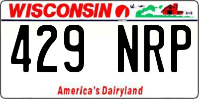 WI license plate 429NRP