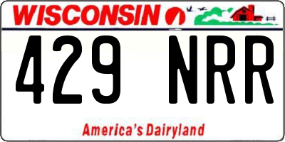 WI license plate 429NRR