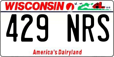 WI license plate 429NRS