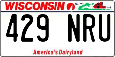 WI license plate 429NRU