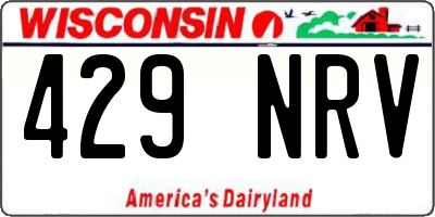 WI license plate 429NRV