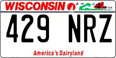 WI license plate 429NRZ