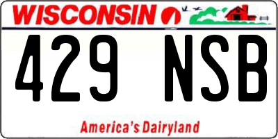 WI license plate 429NSB