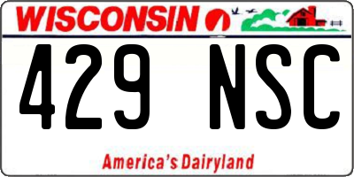 WI license plate 429NSC