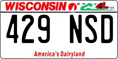 WI license plate 429NSD
