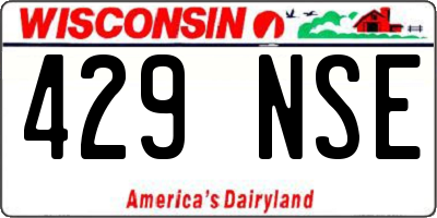 WI license plate 429NSE
