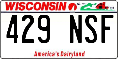 WI license plate 429NSF
