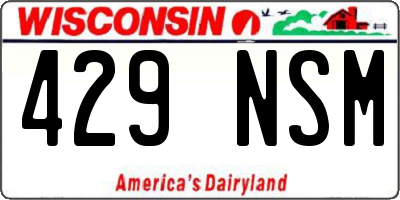 WI license plate 429NSM