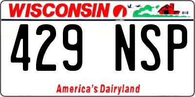 WI license plate 429NSP