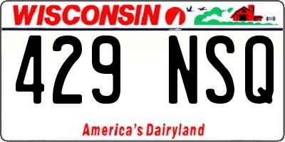 WI license plate 429NSQ