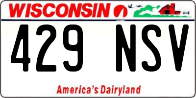 WI license plate 429NSV