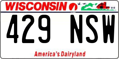 WI license plate 429NSW