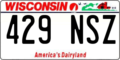WI license plate 429NSZ