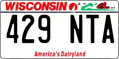 WI license plate 429NTA
