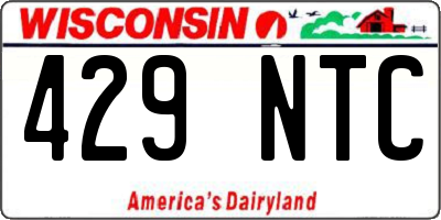 WI license plate 429NTC