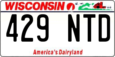 WI license plate 429NTD
