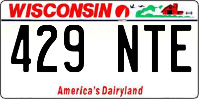 WI license plate 429NTE