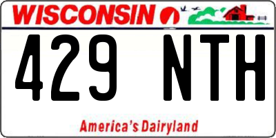 WI license plate 429NTH