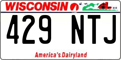 WI license plate 429NTJ