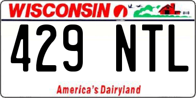 WI license plate 429NTL