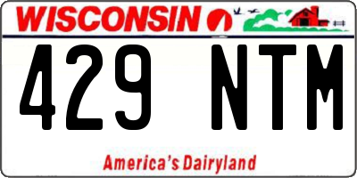 WI license plate 429NTM